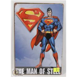 NEW! 8" X 12" MAN OF STEEL METAL SIGN