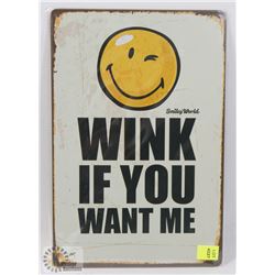 NEW! 8" X 12" WINK METAL SIGN