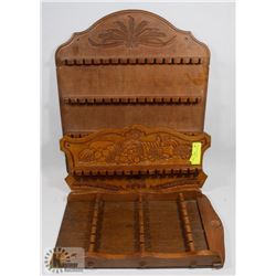 LOT OF 3 SPOON RACKS - 2 SMALL 1 LARGE