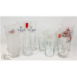 ASSORTED BEER GLASSES- GUINNESS, MOLSON