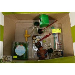 COLLECTIBLE LIQUOR GLASSES AND SWIZZLE STICKS.