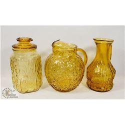 YELLOW VASES AND COOKIE JAR
