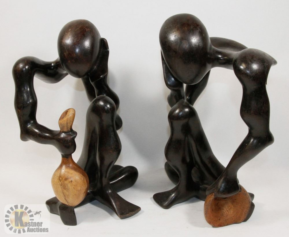 2 LARGE AFRICAN STATUES