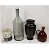 Image 1 : 4 BLACK VASES