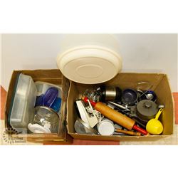 TWO BOXES OF ESTATE KITCHEN ITEMS INCLUDING
