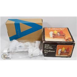 PICNIC TABLE CONDIMENT STAND W/ NEW CAKE / COOKIE