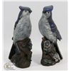 Image 1 : PAIR OF 8" CERAMIC BLUE BIRD FIGURES