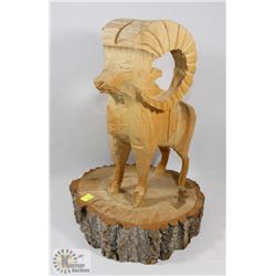 CARVED WOOD RAM