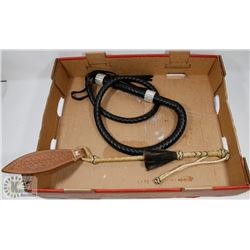 BLACK WHIP & LEATHER CROP