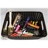 Image 1 : BIN OF ESTATE TOOLS THAT INCLUDES A NEW 1-1/8"