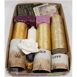 FLAT OF SHOWHOME DECORATIVE CANDLES & HOLDERS