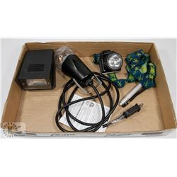 LOT OF 2 STROBE LIGHTS, HEAD LAMP & 2 FLASH LIGHTS