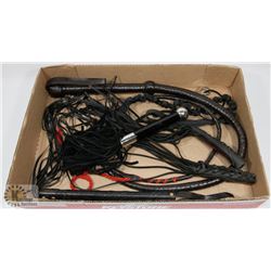 LOT OF 5 VARIOUS TYPES OF WHIPS WITH VARIOUS STYLE