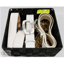 BASKET OF BELTS, GUESS, DOLCE & GABANA & MORE