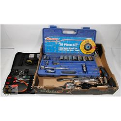 LARGE FLAT OF ESTATE TOOLS INCLUDES A PARTIAL 1/2"