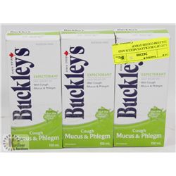 LOT OF 3 BUCKLEYS MUCUS AND PHLEGM COUGH SYRUP