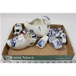 BOX OF DELFT ITEMS