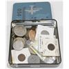 Image 1 : FOSSIL BOX FULL OF  ASSORTED WORLD COINS
