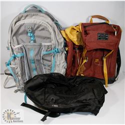 LOT OF  3 EDDIE BAUER BACKPACKS