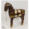 Image 1 : WOODEN HORSE WITH BRASS & MARBLE