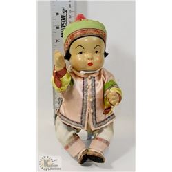 ASIAN STYLE PORCELAIN DOLL ON STAND