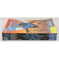 5 ASSORTED DC COMICS , BLUE BEETLE SOFT COVER