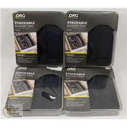 4 NEW STACKABLE JEWELRY TRAYS