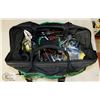 Image 1 : LARGE GREEN BAG FULL OF ASSORTED TOOLS