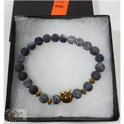 NEW! OWL NATURAL STONE BEADS BRACELET
