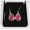Image 1 : #52-NATURAL RED RUBY GEMSTONE EARRINGS