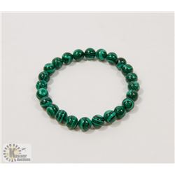 #67-NATURAL MALACHITE BEAD BRACELET 8MM