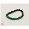 Image 1 : #71-NATURAL MALACHITE & MATTE BEAD BRACELET 8MM