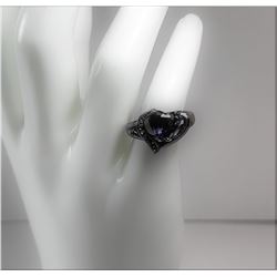 13)  BLACK RHODIUM PLATED WITH HEART
