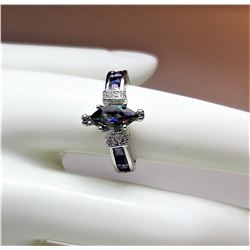 11)  EMERALD CUT RAINBOW CZ SAPPHIRE