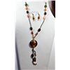 Image 1 : 18)  BRONZE COLORED CHAIN WITH AMBER