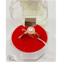 #73-FRESH WATER PEARL PINK RING