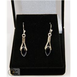 #96-BLUE CUBIC ZIRCONIA  DANGLING EARRINGS