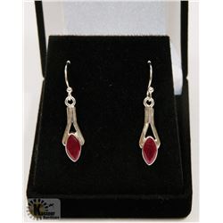 #92-NATURAL RED RUBY DANGLING  EARRINGS