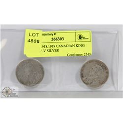 LOT OF1918.1919 CANADIAN KING GEORGE V SILVER