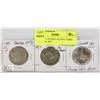 Image 1 : LOT OF 3 CANADA 50 CENT COINS 1944, 1949, 1967