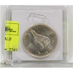 1967 CANADA WOLF SILVER HALF DOLLAR