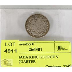 1935 CANADA KING GEORGE V SILVER QUARTER