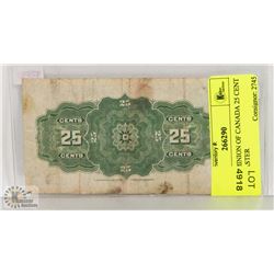 1923 DOMINION OF CANADA 25 CENT SHIN PLASTER