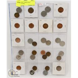 STOCK SHEET  MIXED DATE CANADA COINS