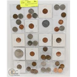 STOCK SHEET OVER 40 MIXED DATE CANADA COINS