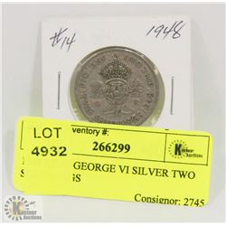 1948 KING GEORGE VI SILVER TWO SCHILLINGS