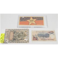 LOT OF ASSORTED WORLD CURRENCY AND COLLECTIBLES