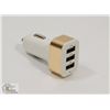 Image 1 : 3 PORT USB CAR CHARGER ADAPTOR.