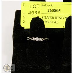 STERLING SILVER RING W/ CUBIC ZIRCONIA CRYSTAL