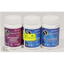 3 BOTTLES OF MIXED SUPPLEMENTS